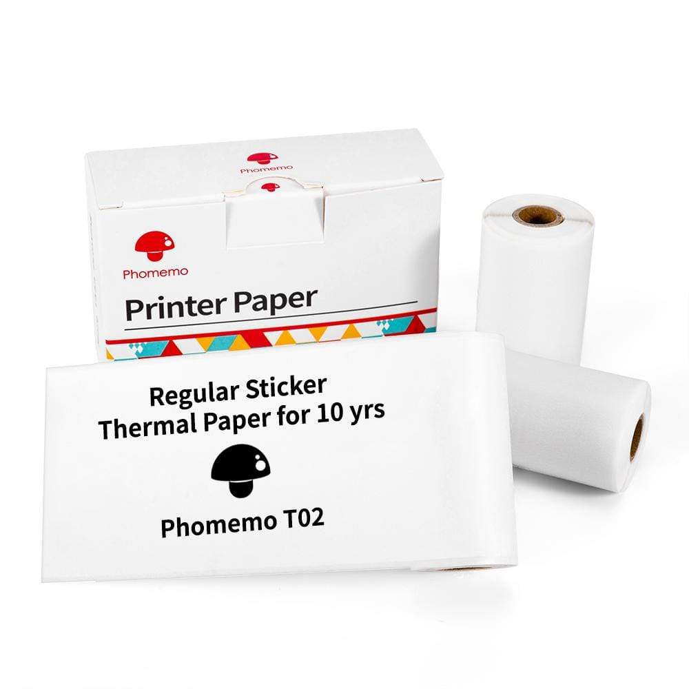 Papier autocollant thermique - Blanc